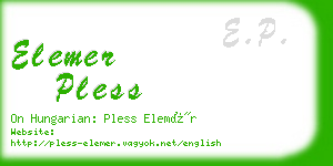 elemer pless business card